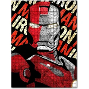 Iron Man Demir Adam Desenli Görsel 120 Parça Puzzle Yapboz Mdf (Ahşap)