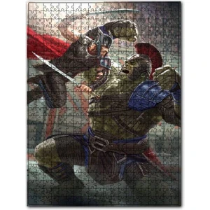 Hulk ve Thor Gladyatör Savaşı 1000 Parça Puzzle Yapboz Mdf (Ahşap)