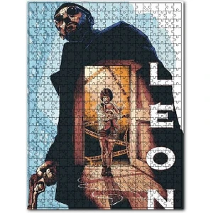 Retro Leon Afişi Baskılı Görsel 120 Parça Puzzle Yapboz Mdf (Ahşap)