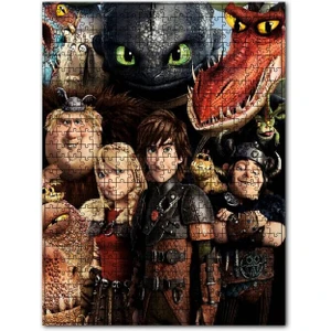 Ejderhanı Nasıl Eğitirsin Karakterleri 120 Parça Puzzle Yapboz Mdf (Ahşap)