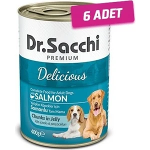 Dr. Sacchi 6 Adet - Dr.sacchi Somonlu Yetişkin Köpek Konservesi 400GR