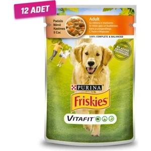 friskies 12 Adet -  Adult Tavuklu Pouch Köpek Konservesi 100 gr