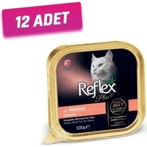 Reflex Plus 12 Adet - Reflex Plus Somonlu Pate Yetişkin Kedi Konservesi 100 gr