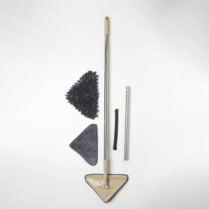 Ayla Stand Cam Silecek Teleskopik Üçgen Camsil Duvar Yüzey Cam Silme Aparatı Mop Mikrofiber