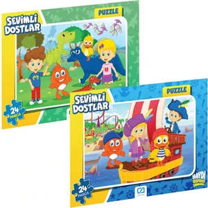 Sevimli Dostlar Frame Puzzle 35 Parça 2'li Puzzle Seti
