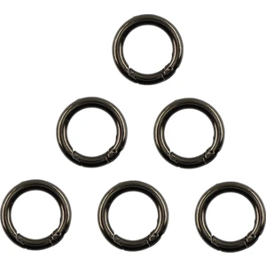 6 Metalik Siyah Yuvarlak Karabina Kampı Bahar Yapış Klip Kanca Anahtarlık Anahtarlık Siyah (Yurt Dışından)