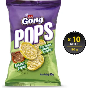 Gong Pops Baharatlı Mısır Patlağı 80 g x 10 Adet