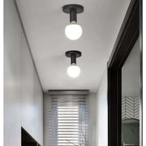 Tavana Sıfır Plafonyer Metal Siyah Avize E-27 Duy BUREZE1053