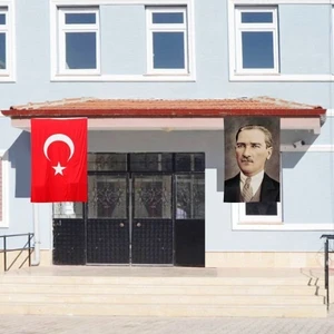 Atatürk Posteri ve Türk Bayrağı Raşel Kumaş 100X150 cm -3