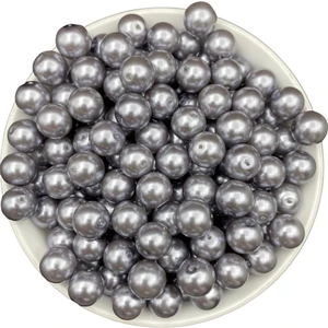 12MM Gri Renk Cam Inci Boncuk, Takı Aksesuar Yapım Boncuğu (50GR,-23ADET )