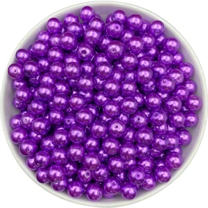 10MM Mor Cam Inci Boncuk, Takı Aksesuar Yapım Boncuğu (50GR,-38ADET)
