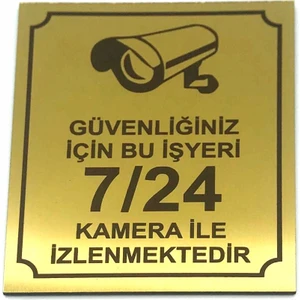 Se-Dizayn Güvenliğiniz Için Bu Işyeri 7-24 Kamera Ile Izlenmektedir 13 cm x 16 cm
