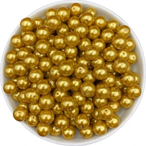 12MM Sarı Renk Cam Inci Boncuk, Takı Aksesuar Yapım Boncuğu (50GR,-23ADET )