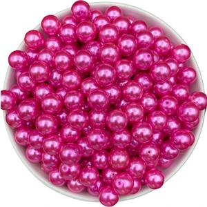 12MM Fuşya Renk Cam Inci Boncuk, Takı Aksesuar Yapım Boncuğu (50GR,-23ADET )