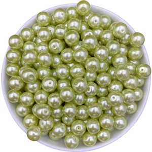 Hedef Bijuteri 12MM Açık Yeşil Renk Cam Inci Boncuk, Takı Aksesuar Yapım Boncuğu (50GR,-23ADET )