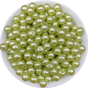 10MM Açık Yeşil Cam Inci Boncuk, Takı Aksesuar Yapım Boncuğu (50GR,-38ADET)