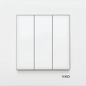 Karre Üçlü Anahtar Beyaz Çerçeve Dahil