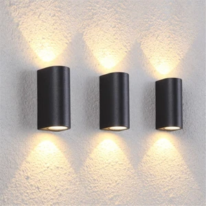 Çift Yönlü Duvar Aplik IP65 Iç ve Dış Mekan Bahçe Aydınlatma Siyah Kasa