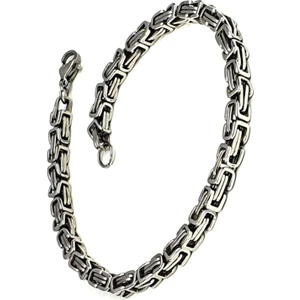 Gülüş Gümüş Çelik 4 mm Kral Zincir Bileklik