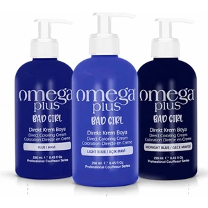 Omega Plus Bad Girl Mavi, Açık Mavi, Gece Mavisi 3lü Saç Boyası Seti 250ML + 250ML+ 250ML OPBG04