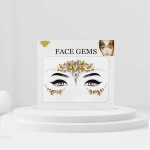 Bear & Pear Gold Renkli Kendinden Yapışkanlı Kristal Yüz Taşı Face Sticker