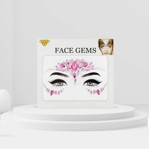 Bear & Pear Pembe Renkli Kendinden Yapışkanlı Kristal Yüz Taşı Face Sticker