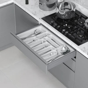 2289 Çekmece Içi Plastik Kaşıklık Beyaz Renk 74X49 cm (10 Gözlü) S-2289-W