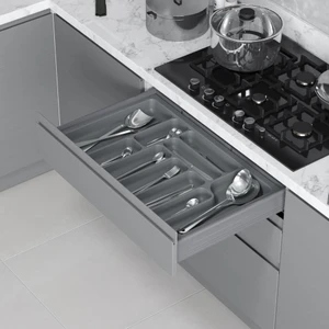 2290 Çekmece Içi Plastik Kaşıklık Gri Renk 84X49 cm (13 Bölme) S-2290-G