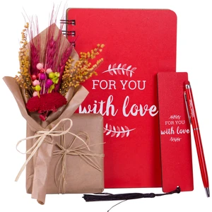 Kitaplı Hediye Seninle Bir Ömür Tasarımlı 14 Şubat Hediyesi, Sevgiliye Hediye, Defter Kalem Ayraç Hediye Seti