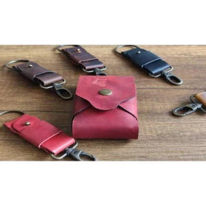 Sumerian Wallet Minimalist Crazy Deri Sigara Kılıfı Oval Kırmızı(Anahtarlık Hediye)
