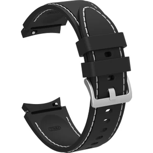 Zshskj Samsung Galaxy Watch4 Için Silikon Dikişli Yedek Saat Kayışı (Yurt Dışından)