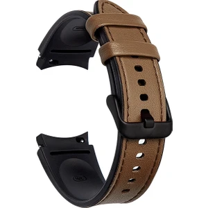 Zshskj Samsung Galaxy Watch4 Için Silikon + Deri Tokalı Saat Kayışı (Yurt Dışından)