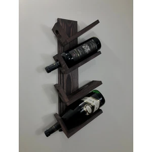 O&A Wood Doğal Ahşap Vintage Şaraplık, Şarap Rafı, 4'lü Retro Ahşap Şaraplık, Venge