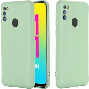 Zshskj Samsung Galaxy M21 2021 Katı Renk Sıvı Silikon Damlamaya Dayanıklı Tam Kapsama Koruyucu Kılıf (Yurt Dışından)