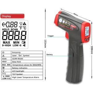 Unı-T UT300S Infrared Termometre - Kızılötesi Temassız Sıcaklık Ölçer