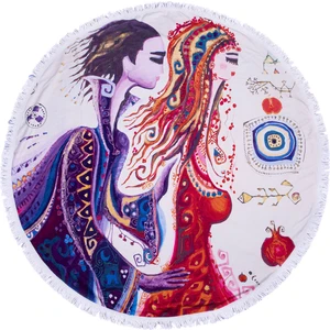 Aşk Yuvarlak Plaj Havlu by Canan Berber
