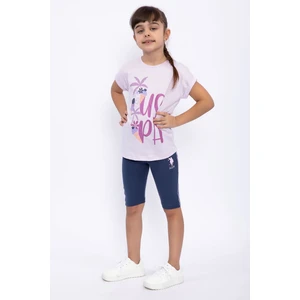 U.S. Polo Assn. Icecream Love Açık Lila Kız Çocuk Tayt Takım