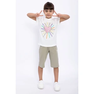 U.S. Polo Assn. Sun Love Krem Kız Çocuk Kapri Takım