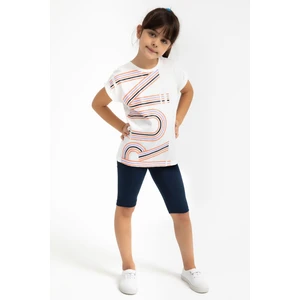 Run Krem Kız Çocuk Bermuda Tayt Takım