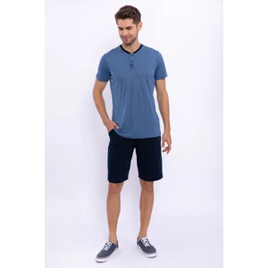 Düğmeli Navy Erkek Pijama Takımı