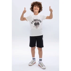 U.S. Polo Assn. Latte Erkek Çocuk Bisiklet Yaka Bermuda Takım