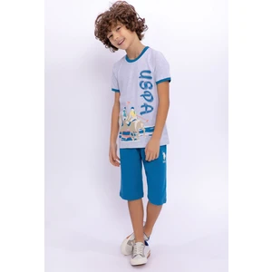 U.S. Polo Assn. Karmelanj Erkek Çocuk Bisiklet Yaka Kapri Takım