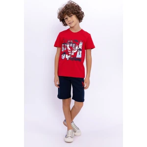 U.S. Polo Assn. Kırmızı Yeşili Erkek Çocuk Bermuda Takım