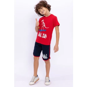 Cool Kid Kırmızı Erkek Çocuk Bermuda Takım