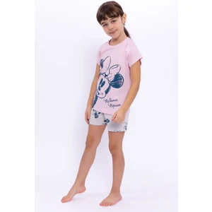 Minnie Mouse  Açık Pembe Kız Çocuk Şort Takım
