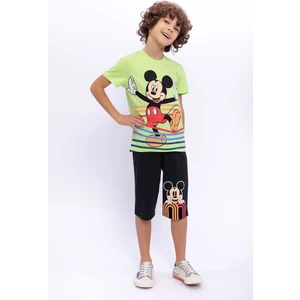 Mickey Mouse  Lime Erkek Çocuk Kapri Takım