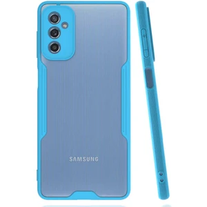 Samsung Galaxy M52 Kılıf Kenar Renkli Kamera Korumalı Mat Kapak Mavi