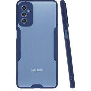 Samsung Galaxy M52 Kılıf Kenar Renkli Kamera Korumalı Mat Kapak Lacivert