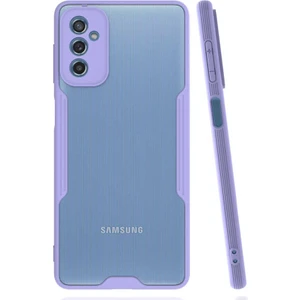 Samsung Galaxy M52 Kılıf Kenar Renkli Kamera Korumalı Mat Kapak Mor