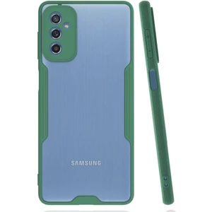 Samsung Galaxy M52 Kılıf Kenar Renkli Kamera Korumalı Mat Kapak Koyu Yeşil